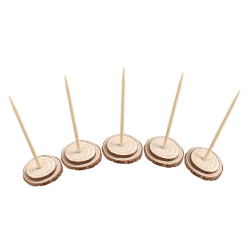 Alipis Lot De 5 Supports De Sapin De Noël Vintage en Bois Massif, Diamètre 6,5 Cm, Base Stable Et Robuste, pour Arbres Artificiels Et Faux Sapins, Accessoires pour Décoration De Fête