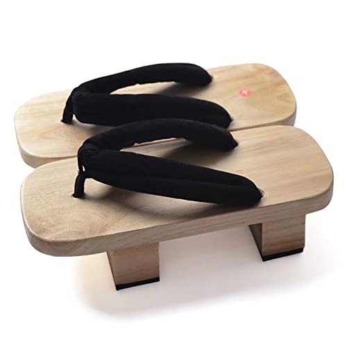 SJASD Geta pour Femmes Sandales,Hommes en Bois Sabots,Flip Flop Deux Dents Japonais Traditionnel À Talons Hauts Kimono Pantoufles,pour Le Cosplay Party Beach Voyage Cover