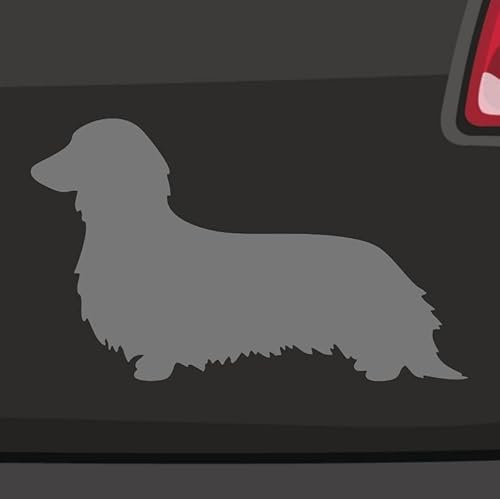 Langhaardackel Aufkleber 6 Größen 21 Farben- Dachshund Teckel Long hair