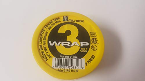 Mill-Rose 70830 Teflon Tape 3/4 X 260 Yellow Gas