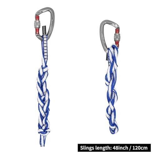 NewDoar Kletterschlinge 10mm Dyneema Schlingen Läufer 22 KN 4840lb Kletter Utility Seil Felsklettern, Erstellen von Ankersystemen, Abseilausrüstung, perfekt für Baumarbeiten-Blau/12''(30cm) 1pcs