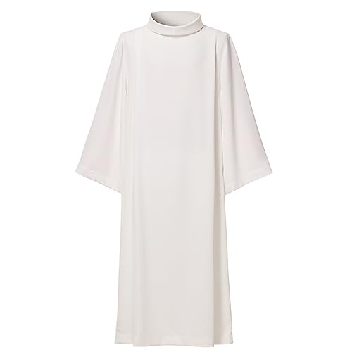 BLESSUME Robe liturgique de prêtre de l'église Alb, blanc ivoire, 3X-Large