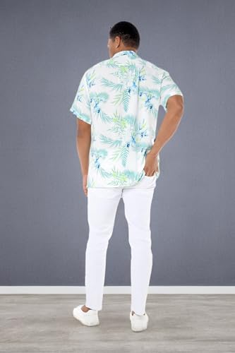 Image of Matchable Couple Hawaiian Luau Shirt or Fairy Dress in Orchid Breeze White