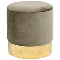 Pouf De Rangement Avec Couvercle Matelassé Akord Caro Velour Colour Gris Graphite Hauteur 33 Cm