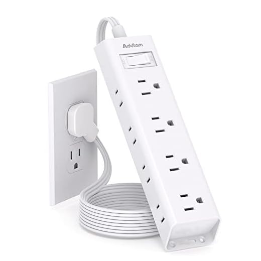 Flat Plug Power Strip, Ultra Thin Flat Extension Cord - Addtam 12 Widely AC 3 Sides Multiple Outlets, 5Ft, 900J Surge Protector, Wall Mount, Desk Charging Station for Home Office Dorm Room Essentials