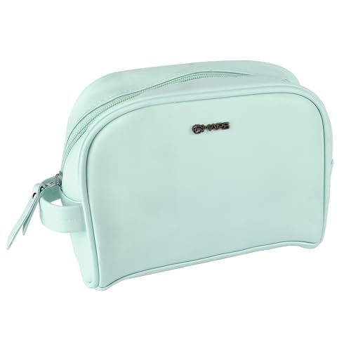 MARS Makeup Kit Bag for Women with 4 Compartment | Water-Resistant | Rexine with Zip Lock | Soft Cushion | Eco-Friendly | Easy to Clean (GREEN)