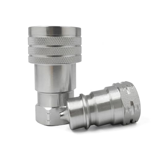 Image of 1 /2 inch NPT Thread ISO 7241-A Hydraulic Quick Connect Couplings with Dust Caps Compatible Parker 6600 Series