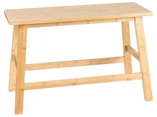 Beliani Banco de baño de bambú Taburete Consola Minimalista Madera marrón Claro Iguazu