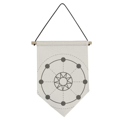 Art mural decor banniere totem soleil etoile drapeau suspendu geometrie pour maison