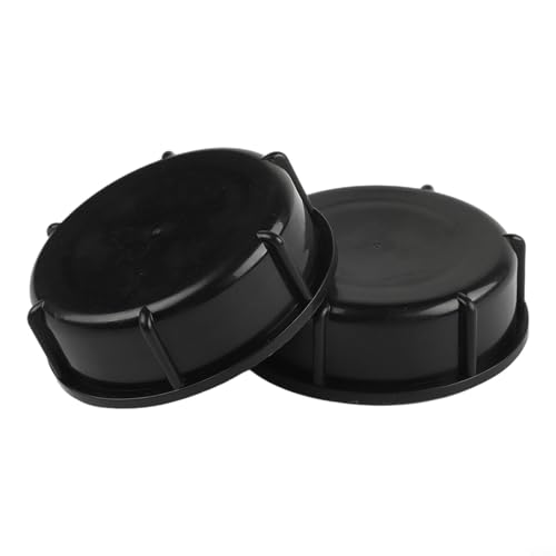 2 tapas de plástico negro para válvula de tanque IBC S100x8 DN80 rosca de ranura de 100 mm compatible con almacenamiento de agua y barriles de lluvia para jardín y uso al aire libre