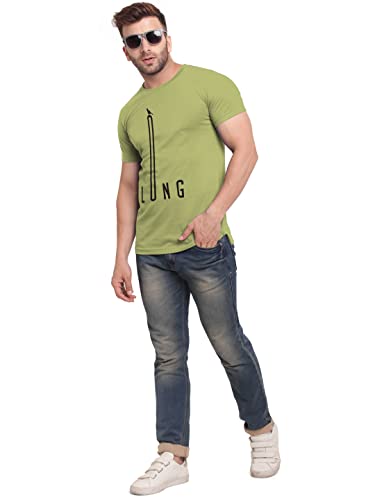 BULLMER Mens Regular Fit Printed Round Neck Cotton Tshirt Pack of 3 - Green/Coral