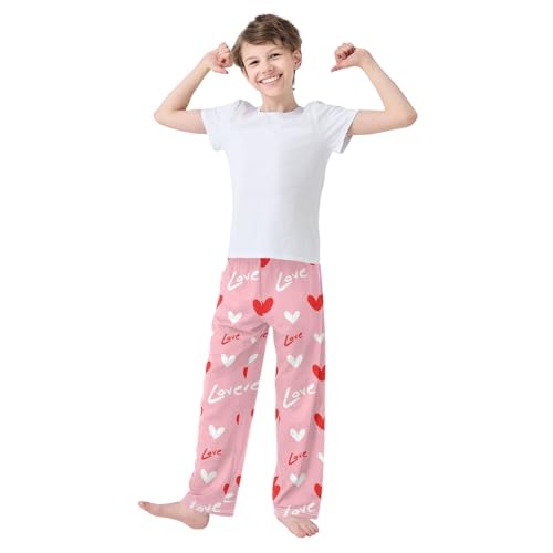 Word of Love Boys Pants Boys Athletic Pants Long Pant for Boywith Pockets Wide-Leg Size 6-14Y3