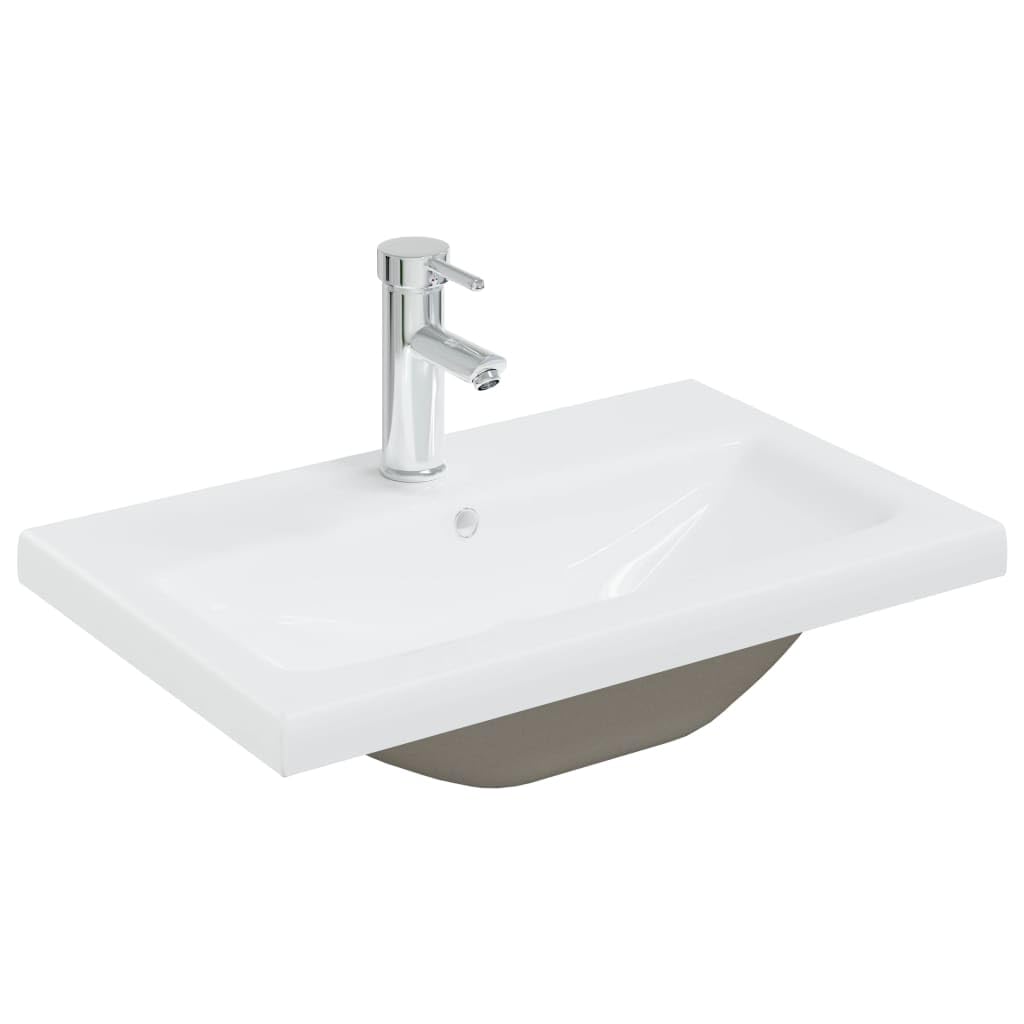 Genérico Lavabo Empotrado con Grifo cerámica Blanco 61x39x18 cm,Bricolaje,Fontanería,Piezas para fontanería,Lavabos y fregaderos,Lavabos-148624
