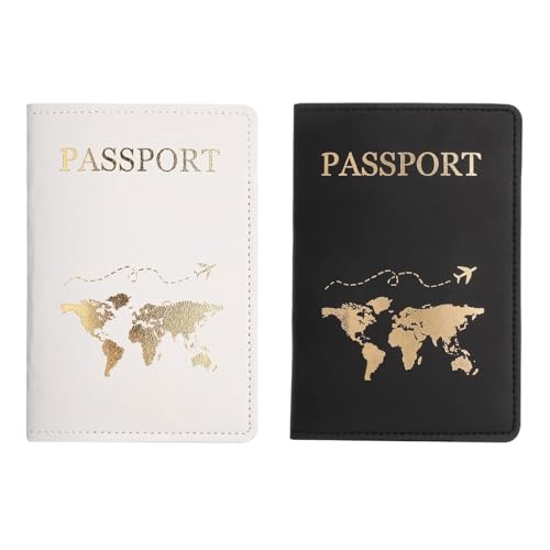 2 Pcs Passport Holder, Passport Cover, PU Leather Passport Case Organiser for Passport,Ticket Card, Business Cards, Credit Card,Boarding Passes, Portable Travel Wallet Case for Men Women,White+Black 2 Pcs Passport Holder, Passport Cover, PU Leather Passport Case Organiser for Passport,Ticket Card, Business Cards, Credit Card,Boarding Passes, Portable Travel Wallet Case for Men Women,White+Black