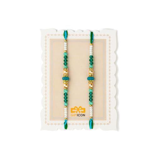 Image of Gifticon Rakhi for Brother with Chocolate | Premium Designer Rakhi, Chocolate, Roli Chawal, Greeting Card & Premium Gift Box | Rakhi Hamper for Raksha Bandhan