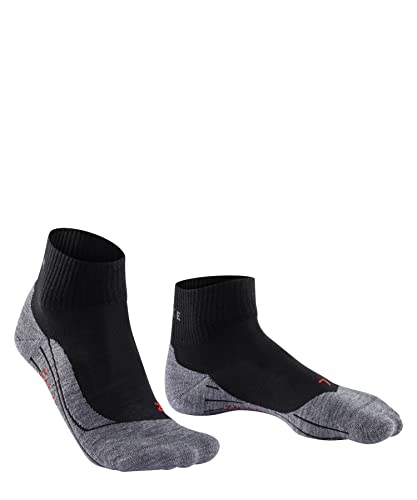 Falke Women's Tk5 Wander Short Hiking Socks, Merino Wool, Quarter Length, Light Padding, Max Comfort, Athletic Sock, Black (Black-Mix 3010), 5-6, 1 Pair #TOP2