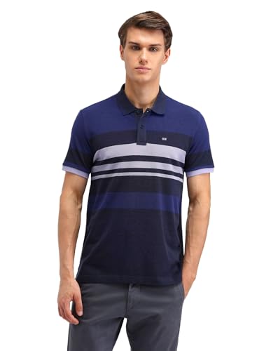 Image of Arrow Sport Men Regular fit Cotton Striped Short Sleeves Polo Shirt