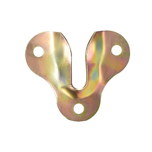 Image of uxcell Flush Mount Bracket, 50x43mm Yellow Zinc Plated Wall Mount Clip Hook for Picture Frame Hanger, 10 Pcs