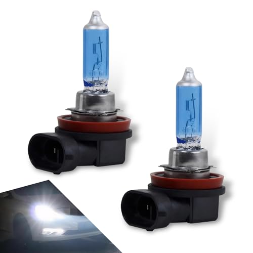 Anyhut H11 Halogen Bulb 5000K Super White Light, 12V 100W High/Low Beam Fog Light Replacement, 1350LM Brightness, Long Life, Easy Installation, 2 Pack
