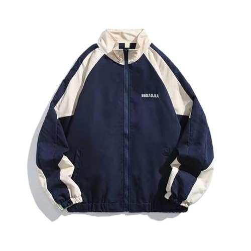 dalamirra Damen Patchwork Farbblock Hip Hop Jacke Windbreaker College Jacke Sweatjacke Teenager Mädchen Mantel Sport Übergangsjacke