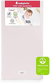 Babyletto Pure Core Crib Mattress, Dry Waterproof Cover, 2-Stage, Greenguard Gold Certified