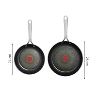 Tefal Jamie Oliver Cook's Direct On Pfannenset 24/28 cm, Bratpfanne Induktion, Antihaft, backofenfest, für alle Herdarten geeignet, genieteter Griff, E304S244 – Ansicht 6