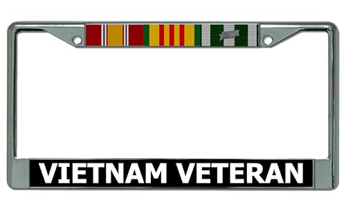 Vietnam Veteran Chrome License Plate Frame