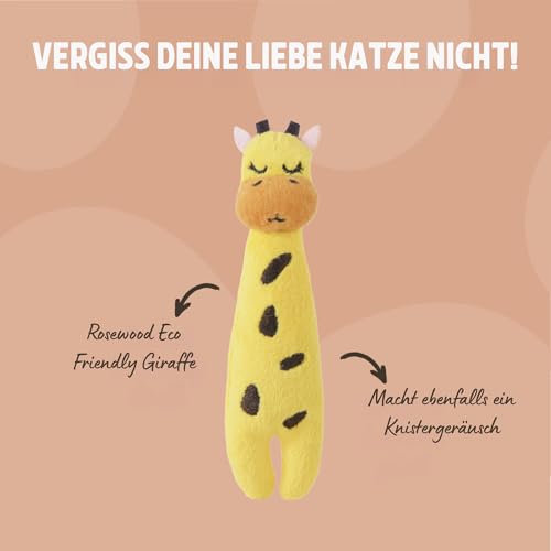 Rosewood Leo Lion Hundespielzeug – Weiches Plüschspielzeug mit Riesen-Quietscher & Knisterkörper – Interaktives Kuscheltier für Spiel, Spaß & Geborgenheit – Gelb