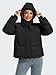 Funlingo Womens Winter Puffer Jacket Fashion Casual Hooded Zip Up Short Ladies Quilted Coat Warm Padded Puffy Outerwear with Pockets Black XL
