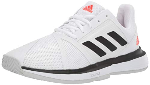 adidas Men's CourtJam Bounce Tennis Shoe, White/Black/Light Grey Heather, 14 M US