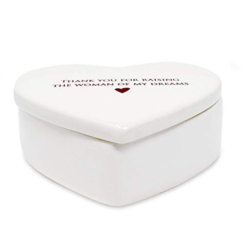 Susabella - Mother Of The Bride Gift From Groom, Mom Wedding Gift Or Mother's Day Gift From Son In-Law - Thank You For Raising The Woman Of My Dreams - Ceramic Keepsake Heart Box #TOP3