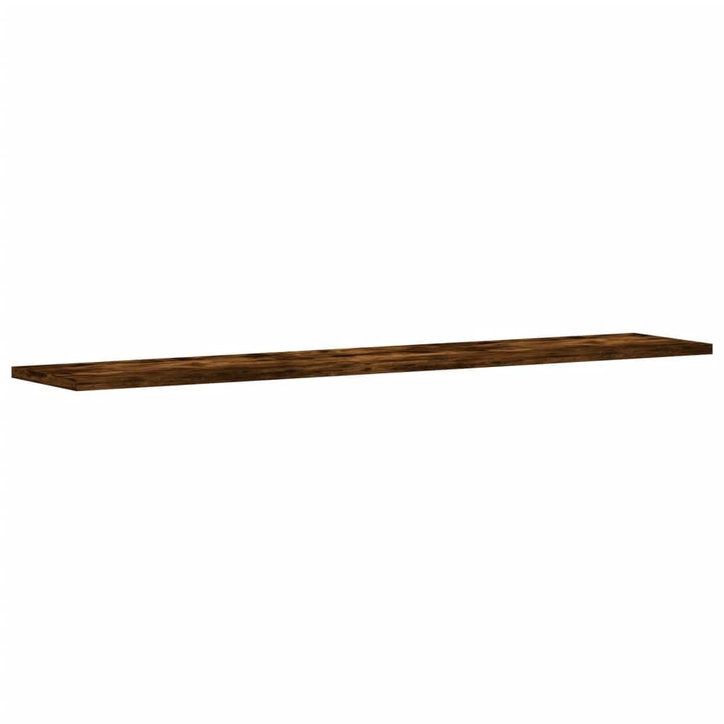 Regały ścienne, zestaw 4 sztuk, dąb wędzony, 100 x 20 x 1,5 cm, materiał drewnopochodny, wszechstronne miejsce do przechowywania, organizer do salonu, biura, piwnicy, garażu, kuchni, łazienki