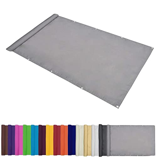 Wasserabweisendes Sonnensegel, 5 x 6 m, Terrassenüberdachung, atmungsaktiv und langlebig, Sonnenschutz, mit Befestigungsseil, für Außenbereich, Garten und Hinterhof, Hellgrau