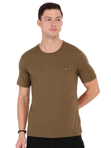 Image of Macroman M-Series Smartz Basics Half Sleeve Round Neck Stretch T-Shirt for Men, Cotton Blend (Pack of 1)