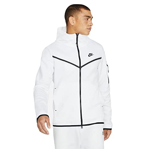 Nike Sportswear Tech Fleece Men's Full-Zip Hoodie Size-XXL White/Black (CU4489)