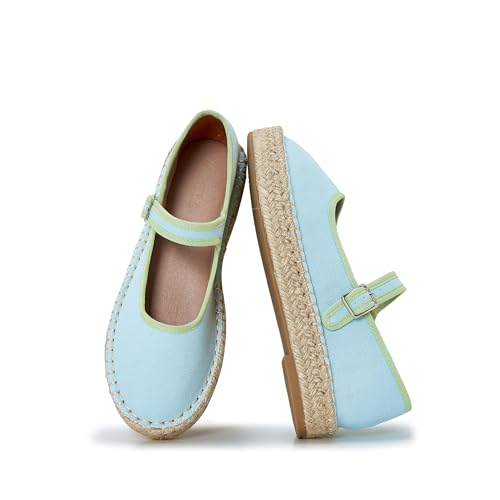 ATBELL Canvas Mary Jane Shoes for Women Cozy Closed Toe