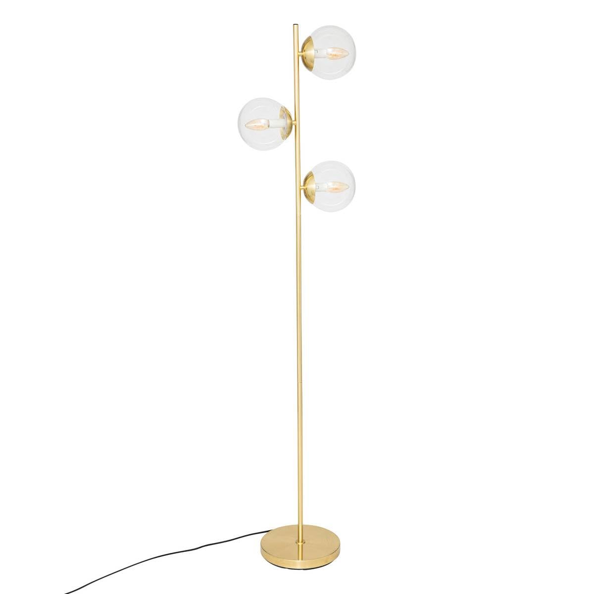 Atmosphera - Lampadaire droit en métal H162cm doré, Or
