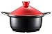 NC Pentola di Terracotta, per Cucinare Fornello a Gas Padella per stufato in Ceramica, Pentola per minestre per Uso Domestico, Padella per Cocotte Resistente al Calore Rosso 4,5 Litri