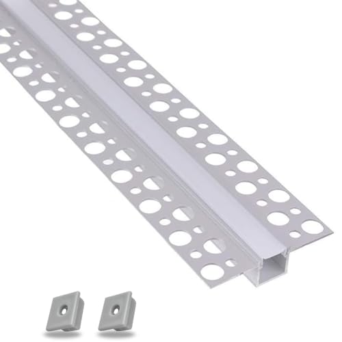 Barre profilée Union panneaux de plâtre avec conduit d'éclairage LED barres 2 m encastré rétractable + coque lumière continue (plat - plat)