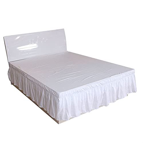Elastische Rüschen-Bettumrandungen, robuste elastische Bettumrandung, dekorative Artikel for Zuhause, Hotel, Schlafzimmer(White,180x200x40cm)