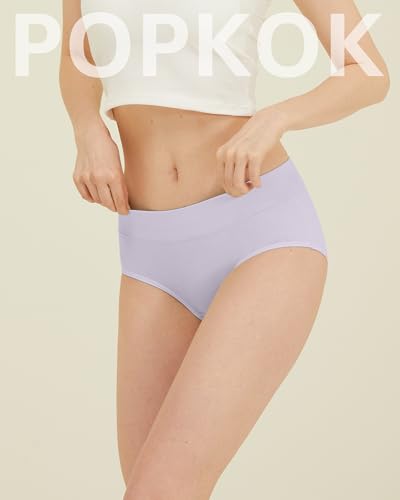 POPKOK Teen Girls Cotton Underwear Mid Waist Brief Panties 6 pack2