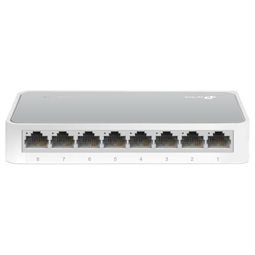 TP-Link 8 Port 10/100Mbps Fast Ethernet Switch (TL-SF1008D) - Desktop Splitter/Hub, Plug and Play, Fanless Quiet, Desktop Design, Green Technology, Unmanaged, White