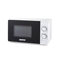 GEEPAS 700W Manual Solo Microwave Oven, 20L| Electric Oven with Auto Defrost Speedy Reheat | 5 Power Levels 2 Rotary Dials 30 Min Timer Easy Clean Standard Size of Dinner Plate | 2 Year Warranty White