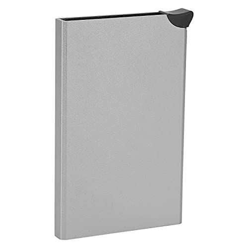 Porte-Cartes de Crédit Bloquant RFID PU Cuir Automatique Pop Up Portefeuille en Alliage D'aluminium Mince Poche étui pour Cartes de Visite pour Hommes et Femmes(Gris) Cover