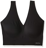 Herausnehmbare Polsterung Calvin Klein Damen Lght Lined (V Neck) Bralette, Schwarz (Black 001), (Herstellergröße: L)