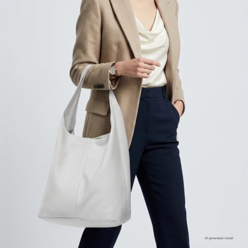 Bolso Hobo de Cuero Italiano para Mujer con Cierre miniatura 2