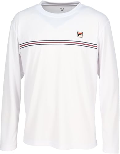 FILA TENNIS(フィラ テニス) テニス メンズ 長袖 シャツ ロングスリーブシャツ 吸水速乾機能 UVカット加工 EM0268 ホワイト S