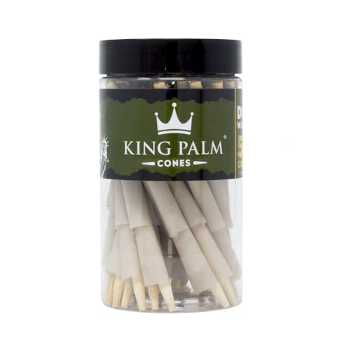 King Palm Dog Walker Cones - Bulk 50 Count Pre Rolled Cones - Prerolled Cones 70mm/26mm - Natural Pre Rolled Rolling Paper with Tips