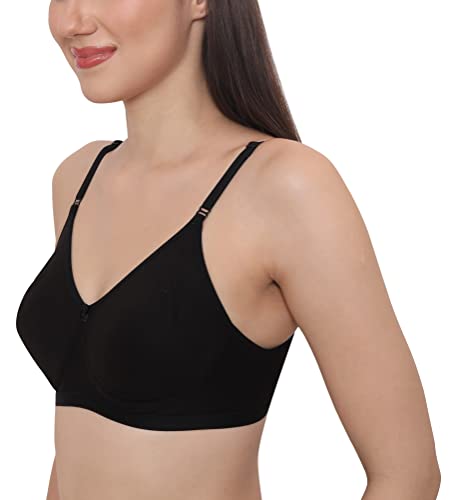 Image of GLAMORAS Women's Soft Poly Cotton Non Padded Wirefree Everyday T-Shirt Bra with Adjustable Straps | Seamless Cups Full Coverage Bra for Women Daily Use | Size 32-40, B, C & D Cup