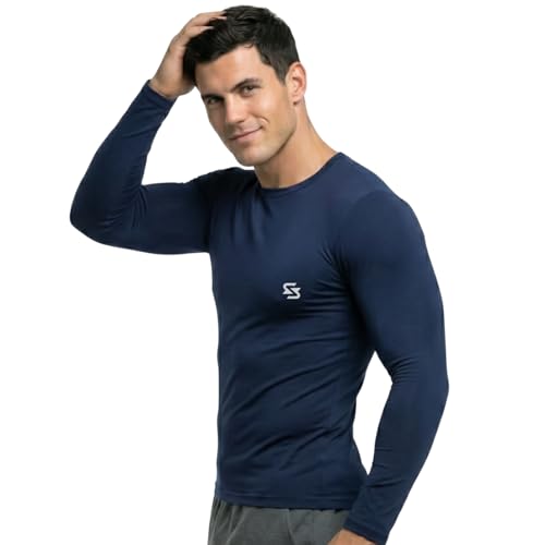 Image of Men's Cool Dry Short Sleeve Compression Shirts, Sports Baselayer T-Shirts Tops, Athletic Workout Shirt